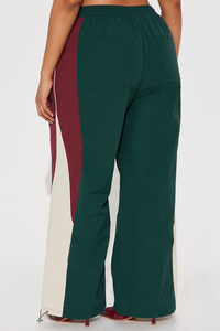 Pantalon de jogging large de qualité export, taille haute, couleur unie, coupe ample sportive, longueur intégrale, fermeture à cordon, 100 % polyester - Product Image 2