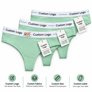 Wholesale Women's Low-Rise Seamless Thong Panties Breathable Stretch 100% Cotton ODM Custom Logo Everyday <b>Underwear</b> Low MOQ - Product Image 5