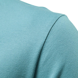 Polo de Punto de Manga Corta Azul Claro para Hombre, Color Sólido, Estilo Casual, Corte Regular, Tejido Piqué Transpirable - Product Image 3