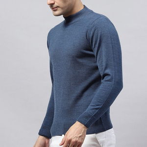 T-shirt pull col montant en coton 100 % côtelé respirant et écologique pour homme, coupe oversize, vente en gros - Product Image 4