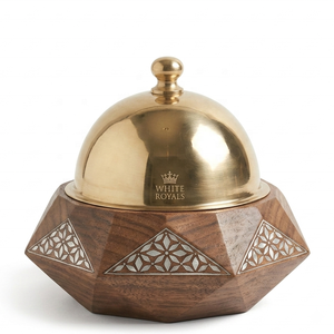 Inlaid Mother Pearl Stainless Steel Modern Casserole Hotpot Stainless Steel Dome Cover Traditional Gulf Buffet Dining Serveware - Product Image 1