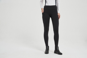 Pantalones de equitación para mujer con agarre de silicona en todo el asiento, elásticos, con logo frontal, cintura alta, cómodos para entrenamiento. - Product Image 3