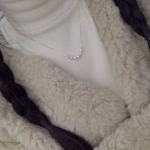 Collier en perles d'Akoya d'eau douce, petites perles souriantes, avec un éclat miroir, chaîne de clavicule en argent pur, avec un tempérament en argent pur - Product Image 4