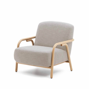 Teak Wood Patio Conversation Set with Curved Armrests Thick Seat Pads Removable Cushion Covers and <b>Side</b> <b>Table</b> - Product Image 1