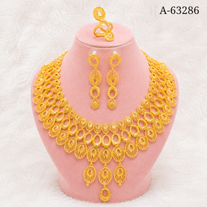 Traditional Middle Eastern <b>Gold</b> Color Necklace <b>Set</b> for Wedding & Engagement A-63286 - Product Image 1