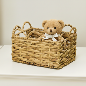 Water Hyacinth <b>Basket</b> Handmade Natural Storage Organizer Woven Eco-Friendly Laundry <b>Basket</b> for Clothes Toys Durable Home Decor - Product Image 3