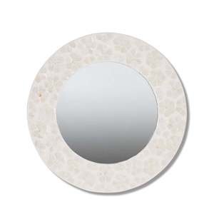 Miroir décoratif rond de haute qualité, fait main, incrusté de coquillages, pour décoration murale de salon, miroir en nacre. - Product Image 3