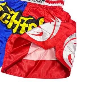 Pantalones Cortos de Muay Thai para Hombre, Estampado Satinado, Cintura Elástica, para Entrenamiento de Gimnasio, Kickboxing, Ligeros, Coloridos - Product Image 2