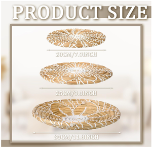 Boho Woven Seagrass <b>Hanging</b> <b>Wall</b> Tray <b>Basket</b> Decor for Bedroom, Kitchen, Living Room - Product Image 6