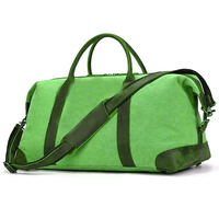 Sac de voyage vert, sac de sport léger en polyester avec fermeture éclair, logo personnalisé, taille personnalisée