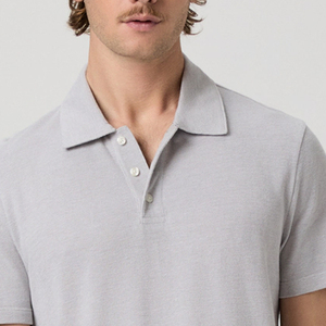 High Quality Stitching Casual Outdoor Wear Men Solid Color Tee Shirt With Short Sleeves / Turn <b>Down</b> Collar OEM Service Designing - Product Image 2