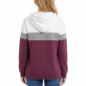 Sudadera con Capucha Personalizada para Mujer, Diseño Color Block, 100% Algodón, Tejido de Punto, Estilo Otoñal, Sudadera Casual de Alta Calidad, OEM - Product Image 2