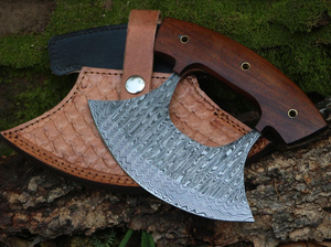 Outil de découpe de pizza haut de gamme en acier durable, avec poignée confortable, pour la cuisine, hache à pizza en acier Damas, fabrication artisanale - Product Image 4