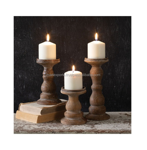 Bougeoir en bois contemporain écologique Support unique pour décoration de maison et d'événement de mariage Option pour fêtes et événements - Product Image 2