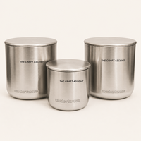 Pot à bougie en laiton doré sur mesure de luxe avec couvercle pour la fabrication de bougies, boîtes à bougies rondes vides de qualité supérieure, décoration haut de gamme pour la maison