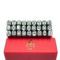 Juego de punzones de acero de 6 mm (1/4 de pulgada) para letras A-Z, 27 piezas, vástago corto, Cr-V 6150 HRC 58-62, para marcado industrial, rectificado con precisión, OEM/ODM, Taiwán