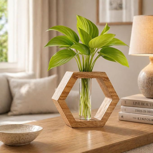 Vase mural en bois Art Déco de qualité supérieure, écologique, fait main, décoration intérieure pour mariages, options de cadeaux exclusifs - Product Image 6