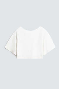 Vente directe d'usine, t-shirts blancs minimalistes confortables pour femmes, best-sellers, col bateau à manches larges, élégants, mode moderne - Product Image 5