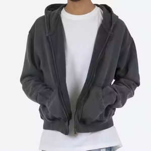 Unisex Oversized Loose Hooded Sweatshirt Solid Digital Printing <b>Washed</b> Jersey Cotton French Terry Pocket Casual Winter Wear 260g - Product Image 6