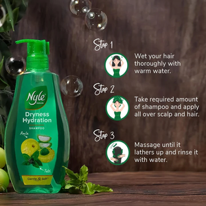 Champú hidratante a base de hierbas, fórmula sin sulfatos con aloe vera, tulsi y amla, diseñado para el control de la sequedad y cuidado del cuero cabelludo, tamaño 800 ml. - Product Image 3