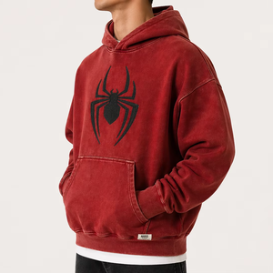 Sudadera con capucha de hombre con diseño de araña, estilo pullover para otoño - Alta calidad, cómoda, colores personalizados, logotipo bordado, servicio OEM/ODM - Product Image 1