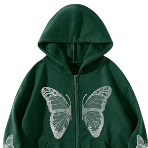 Custom Rhinestone Street Wear <b>Mens</b> 100% Cotton <b>Fleece</b> Breathable Winter Hoodie with Letter Design <b>Black</b> Heavy Unisex - Product Image 3