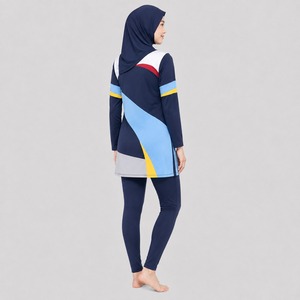 Ensemble burkini modeste pour femme, couvrant entièrement le corps, protection UV, manches longues, maillot de bain décontracté, taille OEM, polyester/nylon - Product Image 3