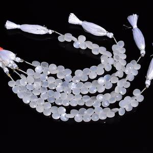 Natural White Moonstone Faceted Heart Briolette Gemstone <b>Beads</b> Strands 8mm Loose Stone For Jewelry Making Earrings Necklace Bulk - Product Image 5