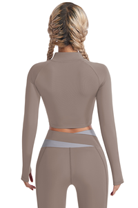 Ensemble de vêtements de yoga pour femmes, 5 pièces, sans couture, haute élasticité, séchage rapide, pour la course à pied, le sport, la gym, la remise en forme - Product Image 2