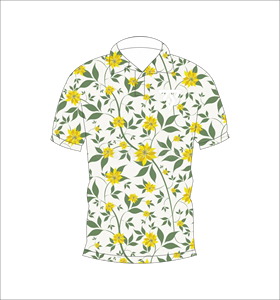 Camisa polo con estampado floral amarillo y blanco para hombre, camisa informal de manga corta a la moda de verano - Product Image 1