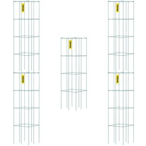 <b>Tomato</b> Cages 11.8\" X 11.8\" X 46.1\" 5 Packs Green PVC-Coated Steel Square Plant <b>Support</b> Towers Climbing Fencing Trellis Gates - Product Image 1