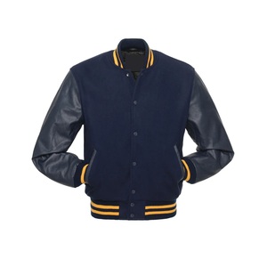 Chaquetas Varsity Acolchadas con Capucha Unisex, Chaqueta de Béisbol Universitaria con Mangas de Lona, Chaqueta Cortavientos con Cuello Mao para Invierno - Product Image 1