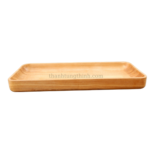 Plateau rectangulaire en bois écologique, antibactérien, sans danger pour les aliments, pour le rangement des aliments ou des bijoux, des clés, des lunettes de soleil, fabriqué au Vietnam - Product Image 2