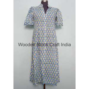 Blusa Ecológica de Estilo Bohemio Vintage, de Algodón, Cuello en V, con Detalle de Botones, Manga Corta, Silueta en A, Informal para Oficina - Product Image 2