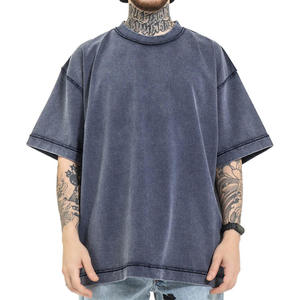 T-shirt Streetwear Oversize 100% Coton à Impression Numérique Effet Délavé en Violet - Product Image 1