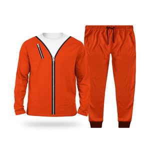 Ensemble de survêtement unisexe décontracté pour homme et femme : sweat à capuche zippé et pantalon de jogging superposé, style collège - Product Image 2