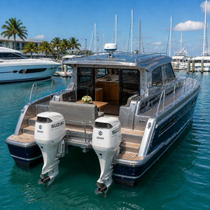 Yacht de sport personnalisé UBI 11M 10 passagers en aluminium avec moteur hors-bord essence 300 CV, 35-40 nœuds, télécommande, ailes de navigation, pour pêche et patrouille - Product Image 3