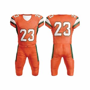 Custom American Football Uniform Set Men's V-Neck Jersey Pants Sublimated Print Moisture Wicking Fitted Style Number - Product Image 4