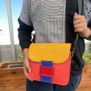 Nouvelle mode de sac à main à bandoulière quotidien en cuir recyclé pour femmes sac à bandoulière à rabat en cuir coloré de créateur de luxe de haute qualité - Product Image 2