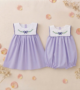 Vestido para niña, lindo vestido morado sin mangas para niñas, temporada de primavera, bordado con cuentas, poliéster/algodón, vestido de gala hasta la rodilla - Product Image 3