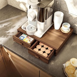 กล่องเก็บแคปซูลกาแฟและที่จัดเก็บชาคุณภาพสูง ทำจากไม้กระถินเทศ สำหรับจัดระเบียบ K-Cup บนโต๊ะในครัวและสำนักงาน - Product Image 6