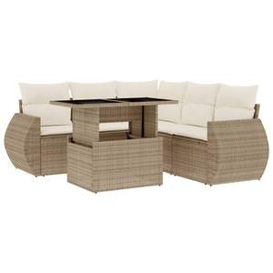 Conjunto de Sofás Modulares Grandes de Ratán Sintético PE Beige para Jardín, Muebles de Patio con Estilo y Comodidad - Product Image 2