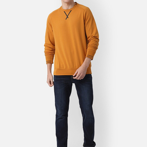 Sweat-shirt à col rond en molleton de coton personnalisé pour homme, logo personnalisé, mode décontractée, écologique, vente en gros, tissu français, design simple - Product Image 5