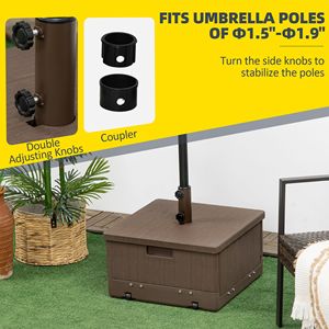 Base <span class=keywords><strong>de</strong></span> <span class=keywords><strong>parasol</strong></span> d'extérieur 3-en-1 avec table basse, jardinière et support <span class=keywords><strong>de</strong></span> table à roulettes, capacité <span class=keywords><strong>de</strong></span> 175 lb, ensemble tout-en-un - Product Image 5
