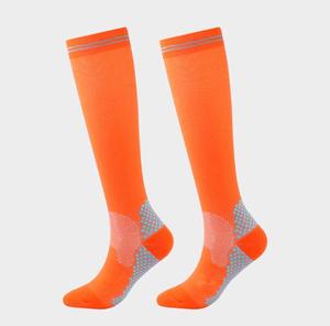 Calcetines de Compresión para Hombre, Diseño Sólido, Tejido Transpirable de Poliéster/Algodón, con Logotipo en el Puño, Calcetines Deportivos de Verano - Product Image 2