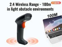 Escáner de Códigos de Barras 1D y 2D Inalámbrico/Con Cable/USB de Mano Serie JR-710, Escáner de Códigos QR CMOS para Inventario