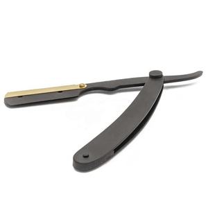 Navaja de Afeitar Profesional Sambrialmed International Cut Throat, Negra con Baño de Oro, Super Acero Inoxidable para Barbería - Product Image 2