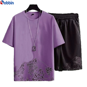 ชุดเสื้อยืดและกางเกงจ็อกเกอร์ผ้าฟลีซทรงโอเวอร์ไซส์สำหรับผู้ชายและผู้หญิง สวมใส่สบาย สไตล์ไฮสตรีท ระบายอากาศได้ดี เหมาะสำหรับฤดูร้อน รับผลิตตามแบบ - Product Image 4