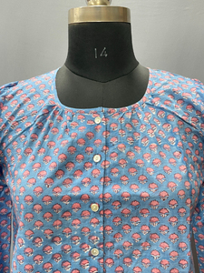 Cotton Hand Block Printed Top for Women | Casual Summer Wear Comfort Fit Everyday Fashion Tops - Product Image 4
