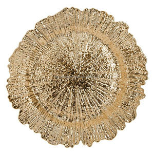 Assiette de Présentation Luxe Style Floral Artisanat Vaisselle Assiettes à Fruits et Desserts Prix Abordable Assiette Métallique Décoration de Mariage - Product Image 1